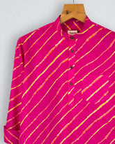 Funky Stripes – Printed Cotton Short Kurta